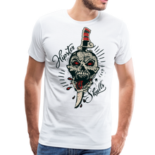 Charger l'image dans la galerie, Homme T-Shirt Tête de mor hipster skull crâne old school dague - blanc