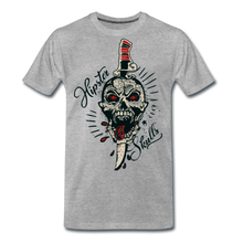 Charger l'image dans la galerie, Homme T-Shirt Tête de mor hipster skull crâne old school dague - gris chiné