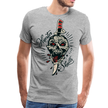 Charger l'image dans la galerie, Homme T-Shirt Tête de mor hipster skull crâne old school dague - gris chiné