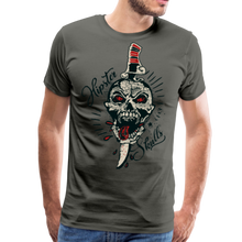Charger l'image dans la galerie, Homme T-Shirt Tête de mor hipster skull crâne old school dague - asphalte