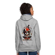 Charger l'image dans la galerie, Sweat-shirt contraste old school hipster skulls crane tete de mort tattoo line - gris chiné/bleu marine