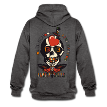Charger l'image dans la galerie, Sweat-shirt contraste old school hipster skulls crane tete de mort tattoo line - anthracite/noir