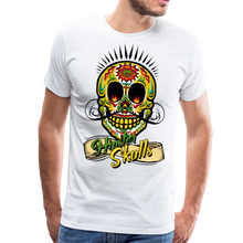 Charger l'image dans la galerie, Homme T-Shirt tete de mort mexicaine hipster skull crane mexican banderole moustache sweet - blanc