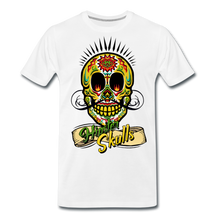 Charger l'image dans la galerie, Homme T-Shirt tete de mort mexicaine hipster skull crane mexican banderole moustache sweet - blanc