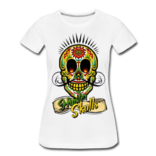 Charger l'image dans la galerie, Femme T-Shirt tete de mort mexicaine hipster skull crane mexican banderole moustache sweet - blanc