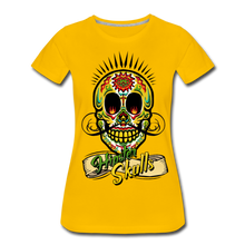 Charger l'image dans la galerie, Femme T-Shirt tete de mort mexicaine hipster skull crane mexican banderole moustache sweet - jaune soleil