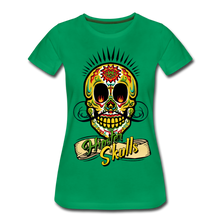 Charger l'image dans la galerie, Femme T-Shirt tete de mort mexicaine hipster skull crane mexican banderole moustache sweet - vert