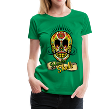 Charger l'image dans la galerie, Femme T-Shirt tete de mort mexicaine hipster skull crane mexican banderole moustache sweet - vert