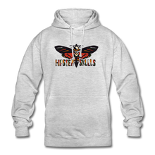 Charger l'image dans la galerie, Sweat-shirt à capuche unisexe old school hipster skulls crane tete de mort tattoo line - gris clair chiné