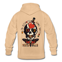 Charger l'image dans la galerie, Sweat-shirt à capuche unisexe old school hipster skulls crane tete de mort tattoo line - pêche