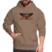 Charger l'image dans la galerie, Sweat-shirt à capuche unisexe old school hipster skulls crane tete de mort tattoo line - moka