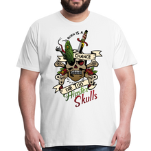 Charger l'image dans la galerie, Homme T-Shirt tete de mort old school tattoo serpent born chance die too - blanc