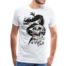 Charger l'image dans la galerie, Homme T-Shirt dragon tribal tete de mort crane hipster skulls juste no guts - blanc