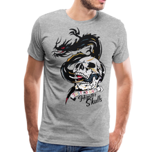 Charger l'image dans la galerie, Homme T-Shirt dragon tribal tete de mort crane hipster skulls juste no guts - gris chiné