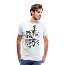Charger l'image dans la galerie, Homme T-Shirt hipster skulls never die tete de mort crane dague old school numero 13 - blanc