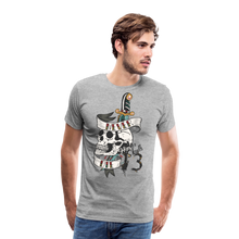 Charger l'image dans la galerie, Homme T-Shirt hipster skulls never die tete de mort crane dague old school numero 13 - gris chiné