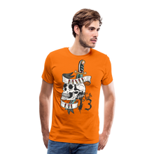 Charger l'image dans la galerie, Homme T-Shirt hipster skulls never die tete de mort crane dague old school numero 13 - orange