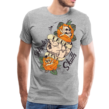 Charger l'image dans la galerie, Homme T-Shirt tête de mort hipster skull old school crane fleur rose true love - gris chiné