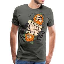 Charger l'image dans la galerie, Homme T-Shirt tête de mort hipster skull old school crane fleur rose true love - asphalte