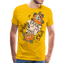 Charger l'image dans la galerie, Homme T-Shirt tête de mort hipster skull old school crane fleur rose true love - jaune soleil