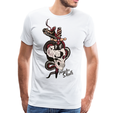 Charger l'image dans la galerie, Homme T-Shirt serpent old school tete de mort hipster skulls tattoo dague mortelle - blanc