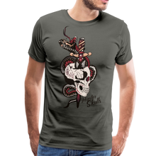 Charger l'image dans la galerie, Homme T-Shirt serpent old school tete de mort hipster skulls tattoo dague mortelle - asphalte