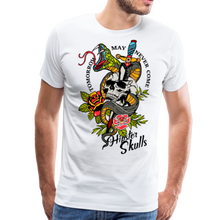 Charger l'image dans la galerie, Homme T-shirt tete de mort tattoo old school dague serpent tomorrow may never come - blanc