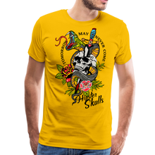 Charger l'image dans la galerie, Homme T-shirt tete de mort tattoo old school dague serpent tomorrow may never come - jaune soleil