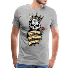 Charger l'image dans la galerie, Homme T-Shirt tête de mort hipster skull crane barbu there is life before death - gris chiné