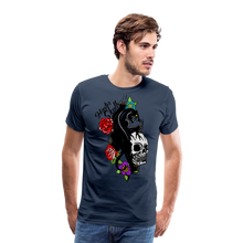 Charger l'image dans la galerie, Homme T-Shirt hipster skulls tete de mort rose crane tattoo panthere - bleu marine