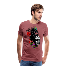 Charger l'image dans la galerie, Homme T-Shirt hipster skulls tete de mort rose crane tattoo panthere - bordeaux délavé