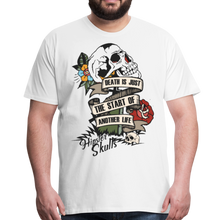 Charger l'image dans la galerie, Homme T-Shirt tete de mort death just crane start life tombe rose hipster citation another - blanc