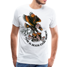 Charger l'image dans la galerie, Homme T-Shirt hipster skulls tete de mort vautour fear death every moment - blanc