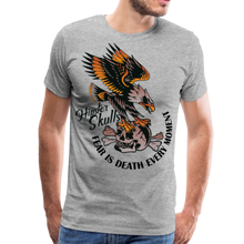 Charger l'image dans la galerie, Homme T-Shirt hipster skulls tete de mort vautour fear death every moment - gris chiné