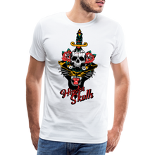 Charger l'image dans la galerie, Homme T-Shirt old school hipster skull dague tete de mort panthere yelling - blanc