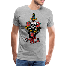 Charger l'image dans la galerie, Homme T-Shirt old school hipster skull dague tete de mort panthere yelling - gris chiné