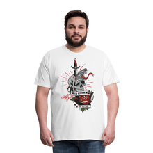 Charger l'image dans la galerie, Homme T-Shirt Tete de mort hipster tattoo skulls old school crane death reminds man finitude - blanc