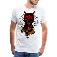 Charger l'image dans la galerie, Homme T-shirt diable tete de mort crane lucifer skull hipster moustache time 2 - blanc