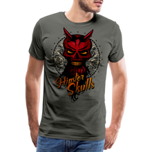 Charger l'image dans la galerie, Homme T-shirt diable tete de mort crane lucifer skull hipster moustache time 2 - asphalte