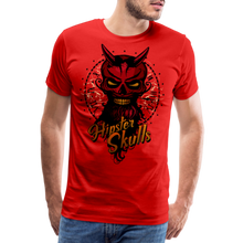Charger l'image dans la galerie, Homme T-shirt diable tete de mort crane lucifer skull hipster moustache time 2 - rouge