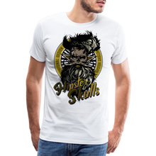 Charger l'image dans la galerie, Homme T-Shirt hipster skull crâne Tête de mort barbu et moustachu leader master 3 - blanc