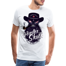 Charger l'image dans la galerie, Homme T-Shirt Tête de mort hipster skull crâne barbe et moustache wrangler 2 - blanc