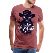 Charger l'image dans la galerie, Homme T-Shirt Tête de mort hipster skull crâne barbe et moustache wrangler 2 - bordeaux délavé