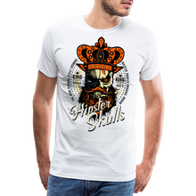 Charger l'image dans la galerie, Homme T-Shirt hipster skull Tête de mort à barbe crâne barbu couronne du roi 2 - blanc
