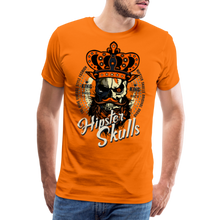 Charger l'image dans la galerie, Homme T-Shirt hipster skull Tête de mort à barbe crâne barbu couronne du roi 2 - orange