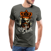 Charger l'image dans la galerie, Homme T-Shirt hipster skull Tête de mort à barbe crâne barbu couronne du roi 2 - asphalte