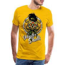 Charger l'image dans la galerie, Homme T-Shirt Tête de mort mexicaine hipster skull crâne à barbe et moustache mega stars celebrity 3 - jaune soleil