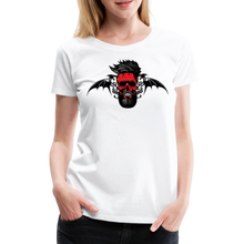 Charger l'image dans la galerie, Femme T-Shirt dragon tribal Tête de mort hipster skull crâne barbu tribalisme - blanc