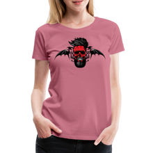 Charger l'image dans la galerie, Femme T-Shirt dragon tribal Tête de mort hipster skull crâne barbu tribalisme - mauve