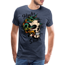 Charger l'image dans la galerie, Homme T-Shirt tete de mort old school hipster skulls serpent crane hydre - bleu chiné